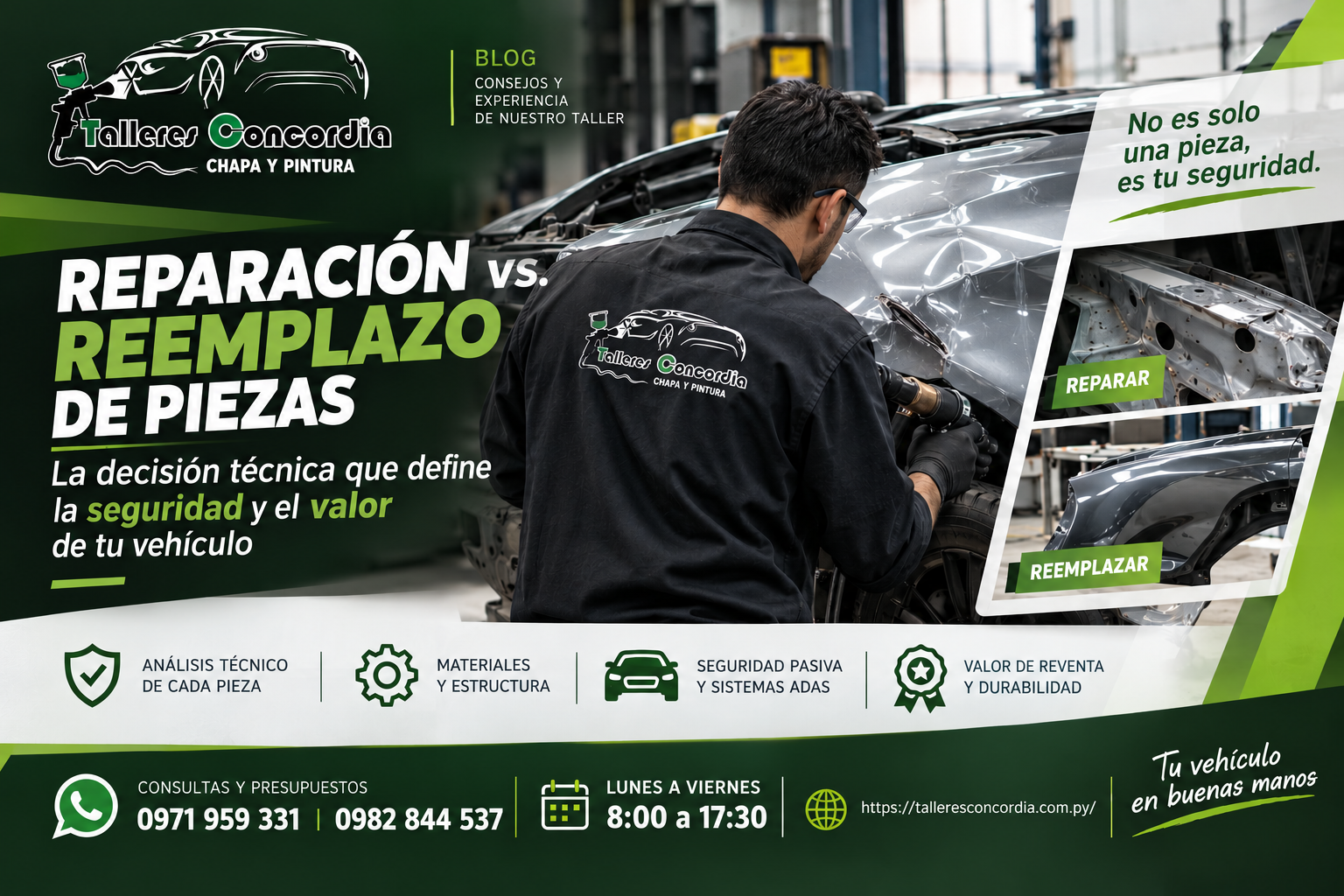 Reparación vs. Reemplazo de Piezas: La decisión técnica que define la seguridad y el valor de tu vehículo